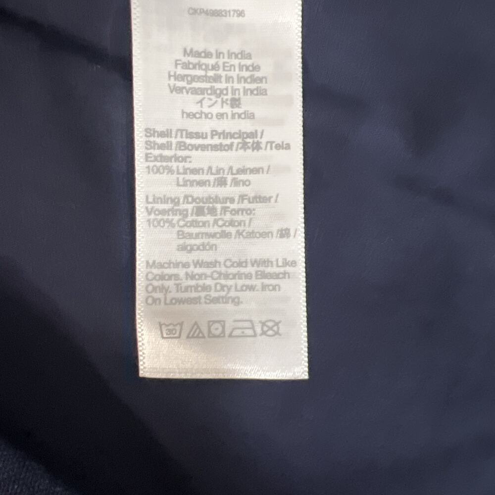 Madewell Womens Linen Vest Size 0 Blue Button Front Cut Away Tailored Lined - Picture 7 of 10